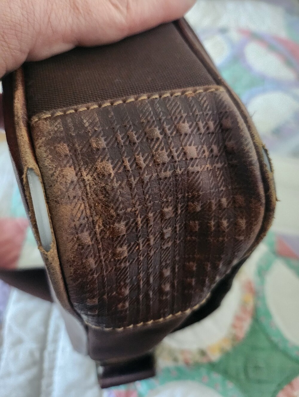 Boconi Brown Leather Messenger Bag - Picture 11 of 12